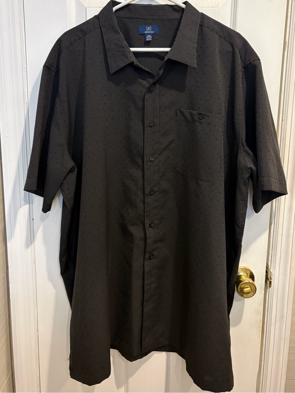 NWOT George black short sleeve button down 3XL